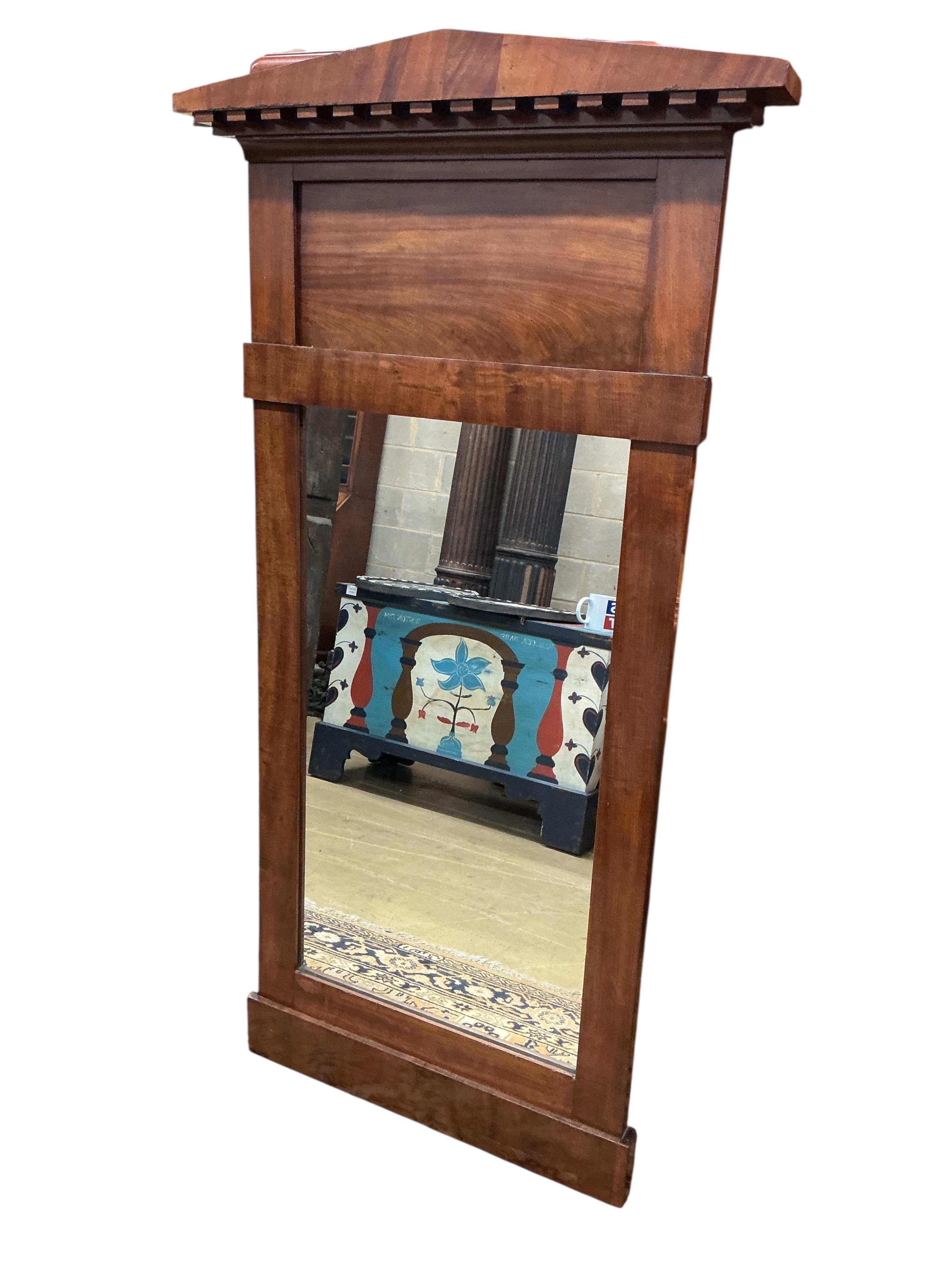 A 19th century Biedermeier style mahogany pier glass, width 73cm, height 144cm
